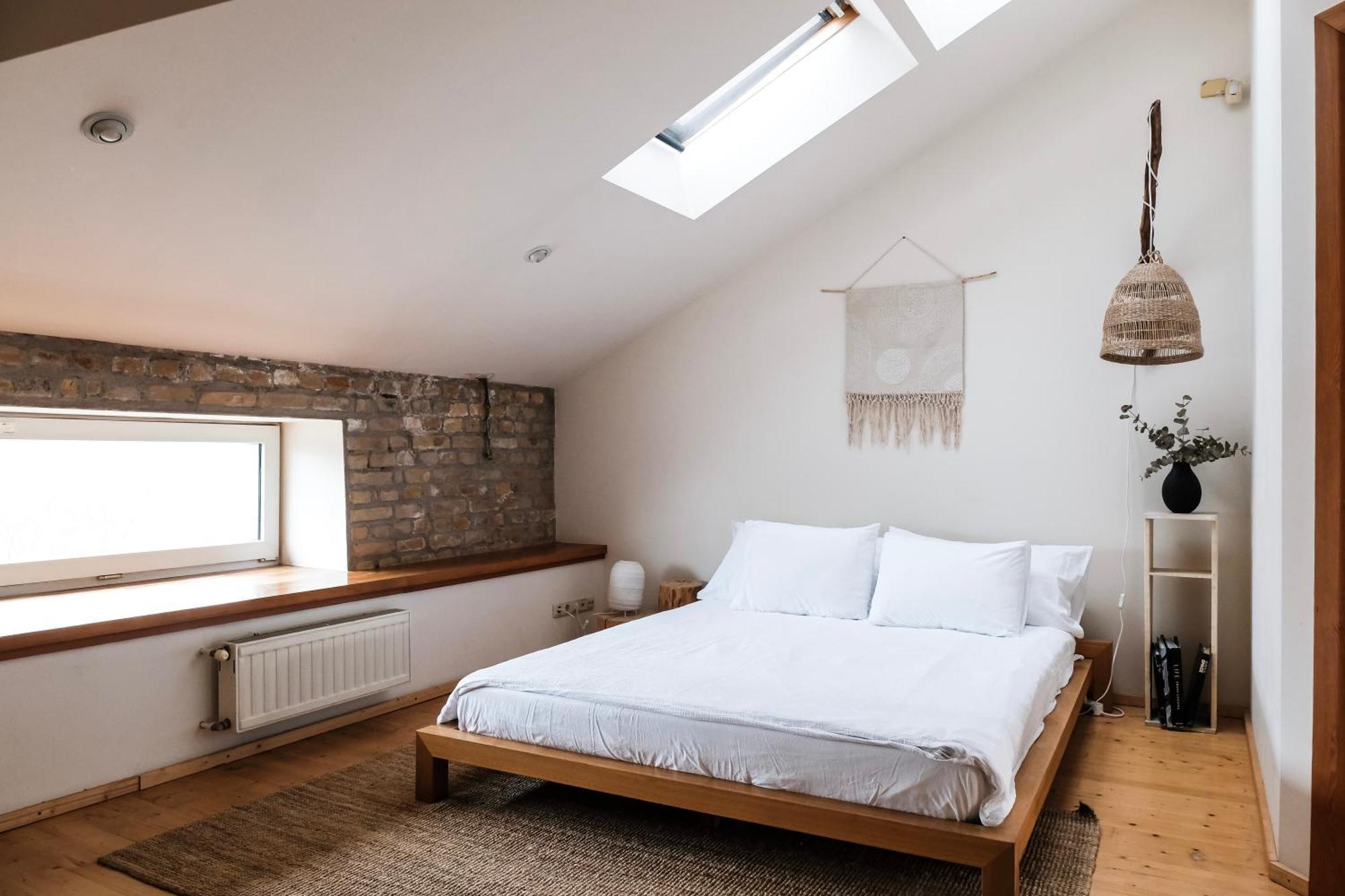 White Loft In Center With 2 King Size Beds Appartement Riga